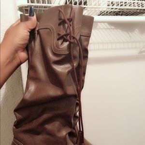 Brown Calf High Boots